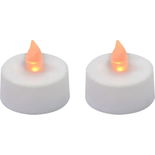 Flikkerende led Theelichtjes op batterijen op blitser 2 stuks